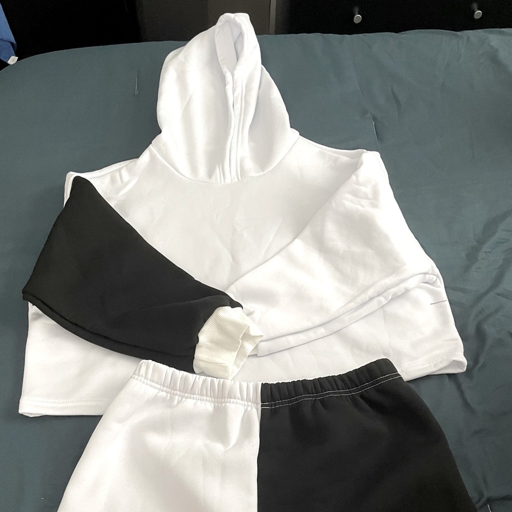 New - never worn long sleeve hoodie with shorts